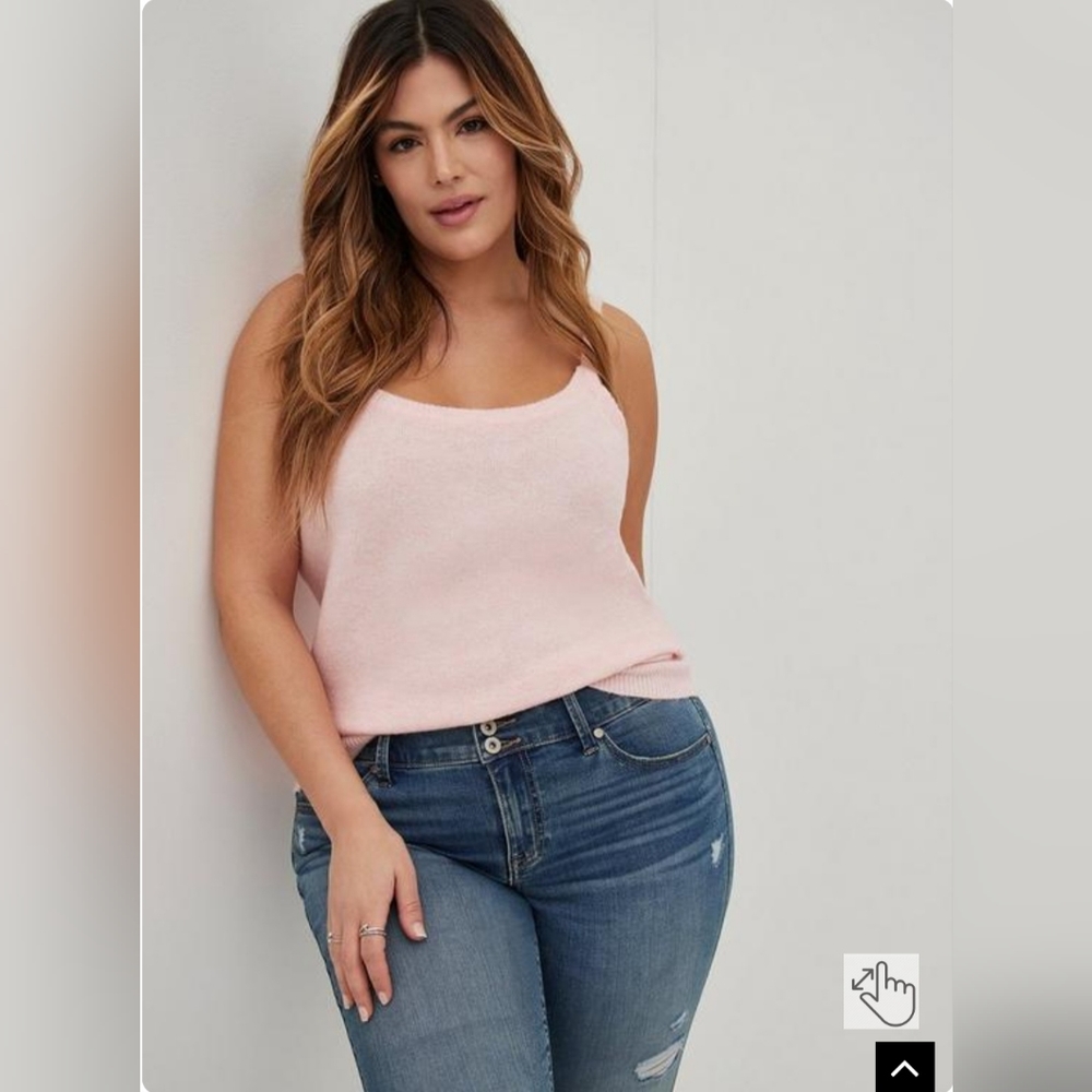 4 4X women TORRID pink stretchy sweater tank top sleeveless shirt